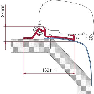 Adapterkit 4-tlg. zu Markise Fiamma F80 / F65, für Laika Rexosline,Kreos 09,Ecovip 07