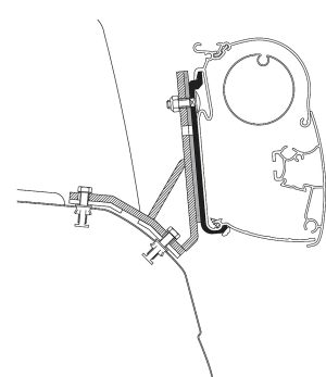 Adapterkit 3-tlg. zu Wandmarkise Thule Omnistor Serie 5 / 8 Ducato Lift Roof