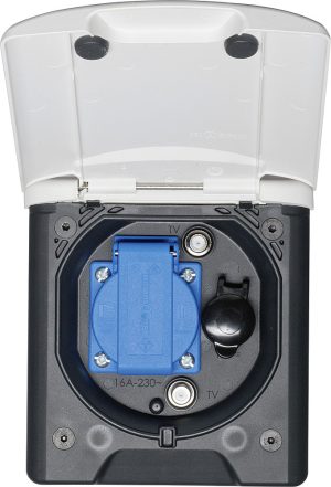 Universal-Vorzeltsteckdose ABL mit Magnetdeckel