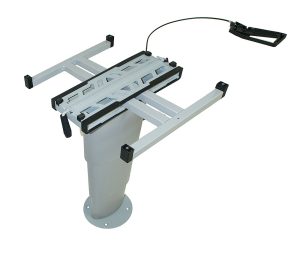 Einsäulen-Hubtisch PRIMERO COMFORT HVK Höhe 34,5 - 70,5 cm Farbe silbergrau