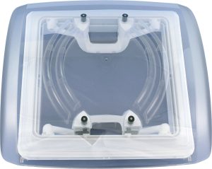 Dachhaube MPK VisionVent S pro 27 P Ausschnitt 28  x 28 cm Farbe cremeweiß Haube rauchglas