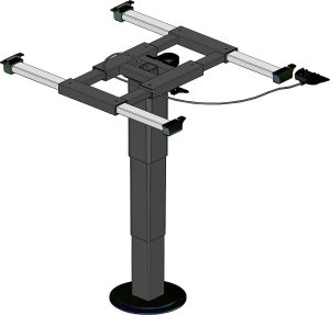 Liftgestell Ilse Technik mit Verschiebung und Ver- drehung, stufenlos verstellbar
