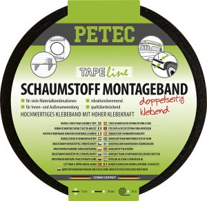 Schaumstoff-Montageband Petec doppelseitig klebend 10 m x 19 mm