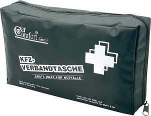 Verbandstasche CarComfort 1-teilig Farbe schwarz inkl. Mund- und Nasenmaske