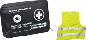 Mini Verbandstasche + Warnweste CarComfort inkl. 2 Mund-, Nasenabdeckungen Farbe schwarz