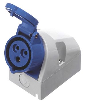 Wanddose CEE 16 A / 230 V Farbe blau