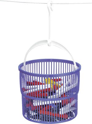 Wäscheklammernkorb Wenko rund mit 30 Klammern Fb. blau
