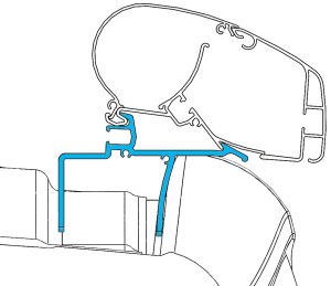 Adapterkit 3-tlg. zu Dachmarkise Dometic PerfectRoof 2000 + 2500 VW Crafter ab 2017