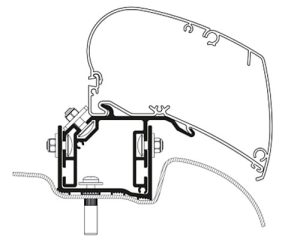 Adaptateur pour toit Thule VW Crafter àpd 2017, 3 pces Conduite à gauche