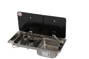 Einbau Koch-/ Spülkombination 2 Kochstellen Spüle rechts