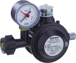Niederdruckregler GOK Typ EN61-DS PS 16 bar 50 mbar 1,5 kg/h KLF x G 1/4 LH-KN