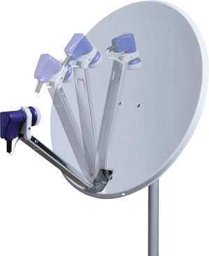 Satelliten-Antenne mit klappbarem LNB-Arm