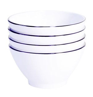 Set Müslischalen Linea Blue 4-tlg. weiß/blau