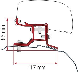 Adapter Fiamma 2-tlg. Ford Custom L1 ab 2012 für F40van Rechtslenker