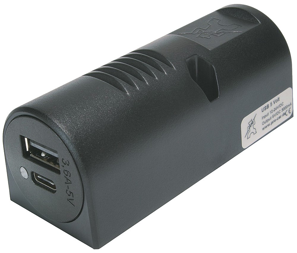 Pro Car Power USB-C/A Doppelsteckdose 12-24VDC, Ausgang 5VDC, 3,6A