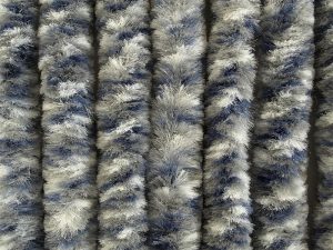 Superflausch-Türvorhang weiß/grau/blau