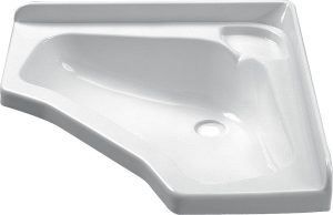 Eckwaschbecken Carysan 438 x 125 x 438 mm Farbe reinweiß