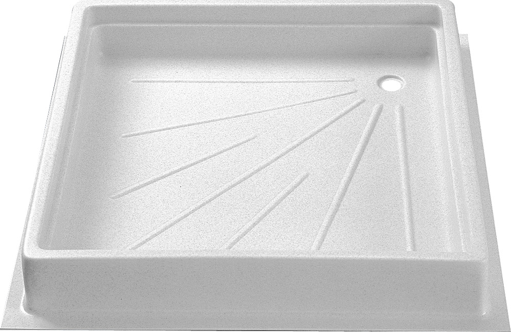 Bac de douche blanc épuré, 675 x 110 x 675 mm - Bantam Wankmüller SA