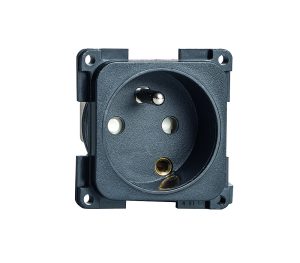 Steckdoseneinsatz mit Mittenschutzkontakt _belg./fr_ Farbe schwarz