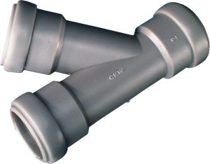 T-Stück 45° zu AW-Rohrsystem 28 mm mit Dichtung