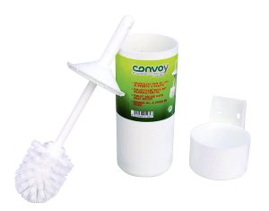 Toilettenbürste Popy mit Schutzbehälter und Wandhalterung Farbe weiß