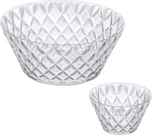 Salatschale CRYSTAL mit 4 Portionsschalen Fb. crystal clear
