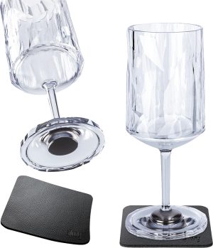 Magnet-Kunststoffgläser silwy WEIN 2er-Set Hightech 200 ml Fb. transparent