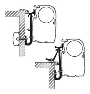 Adapterkit 3-tlg. zu Wandmarkise Omnistor Serie 5 / 8 Cravan