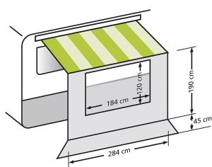 Universal Vorderwand für Markisen