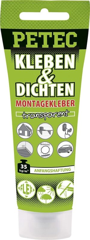 Montagekleber Petec Kleben & Dichten Inhalt 80 g Farbe transparent