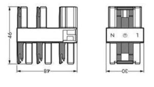 Verteiler WAGO 1 x Stecker, 5 x Buchse 3-polig Farbe weiß