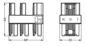 Verteiler 3-fach WAGO 3-polig Kod. A, 1 Eingang, 3 Ausgänge Farbe weiß