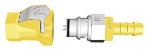 Ventiladapter und Schnellkupplung Push-and-Connect WeißGELB