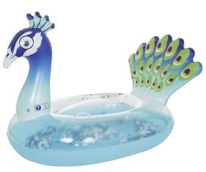 Badetier Floater Pfau mit Federn