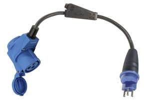 Câble adapt. CEE Weingärtner Suisse - SEV Type 13, 10A/250V 3 broches angle CEE 16 A 1,5 m, couleur : noir