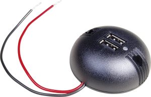 Runde Aufbau-Power USB Doppelsteckdose PRO CAR 2 x USB-A / 12 - 24 V