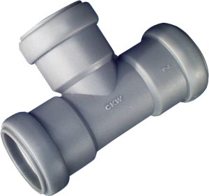 T-Stück 90° zu AW-Rohrsystem 28 mm mit Dichtung