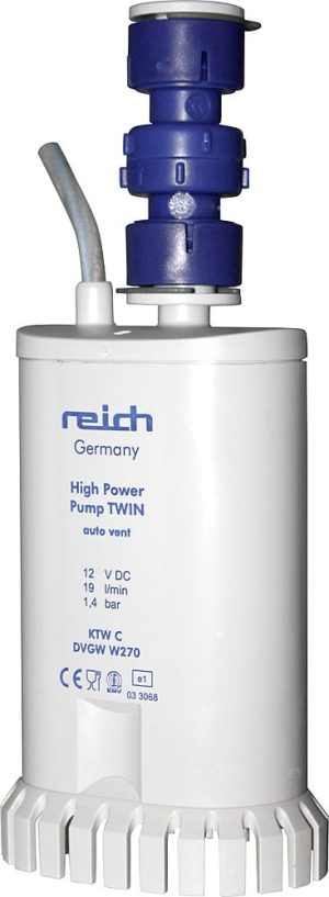 Hochleistungs-Tandem- tauchpumpe Reich 19 I / min. 1,4 bar / 4,6 A Speziell für Hymer, LMC, TEC