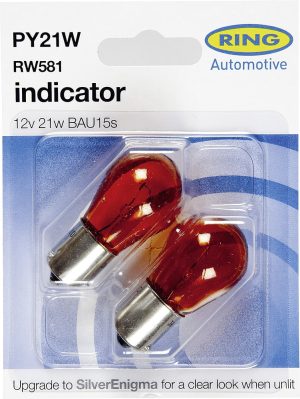 KFZ-Lampe BA 15 / 12 V / 21 W Ø 22 mm, D Farbe rot, 2 er Set