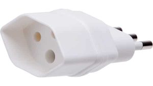 Reiseadapter - stecker Italien - Typ13 - 3 Polig - Weiss