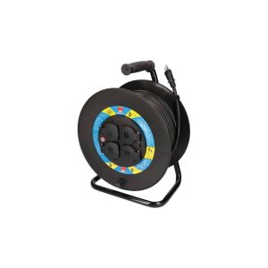 Kabelrolle 4x Typ13 schwarz 33m IP44