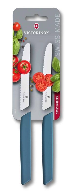 Set de couteaux à tomates et de table bleu