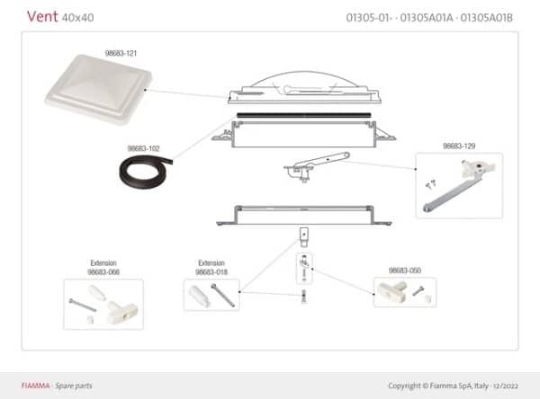 Öffnungsvorrichtung weiß für Vent 40x40/Turbo Vent