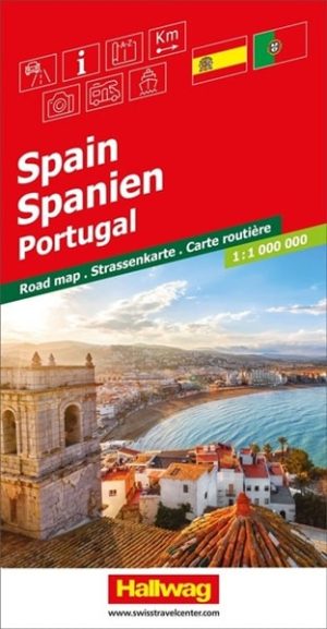 Hallwag Straßenkarte Spanien, Portugal