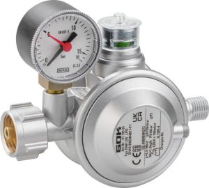 Gasregler GOK EN61-DS 1,5kg/h 29mbar KLF x G1/4LH-KN UEDS Man.