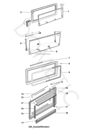 Innenrahmen DOMETIC RAL9016 Wst30 S4 1300x600 Farbe weiß