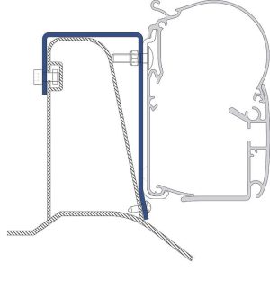 Kit d’adaptateur, 3 pièces pour store mural Dometic PerfectWall 1100 + 1500 Ducato H2 Roofrail àpd 2006