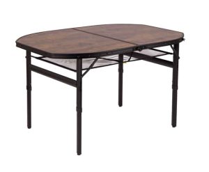 Campingtisch Industrial Melrose 120x80 cm Schwarz mit Holzoptik