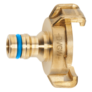 Adaptateur pour système enfichable GEKA plus pour eau potable avec griffe et bouchon