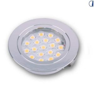 Spot LED encastrable Dimatec 1,2 W, couleur chrome brillant